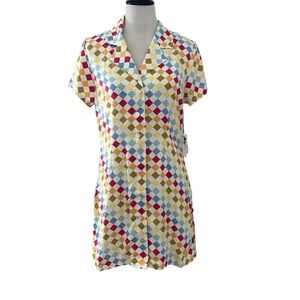 Body Glove Maila Colorful Geometric Button-Up Dress in size large
